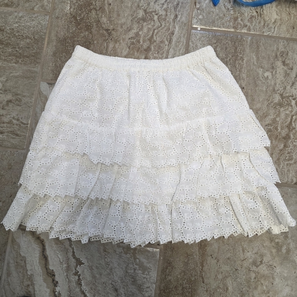 House of Harlow 1960 White Knit Mini Skirt Women’s Size XSMALL NWT Boho Cottage - Picture 2 of 5